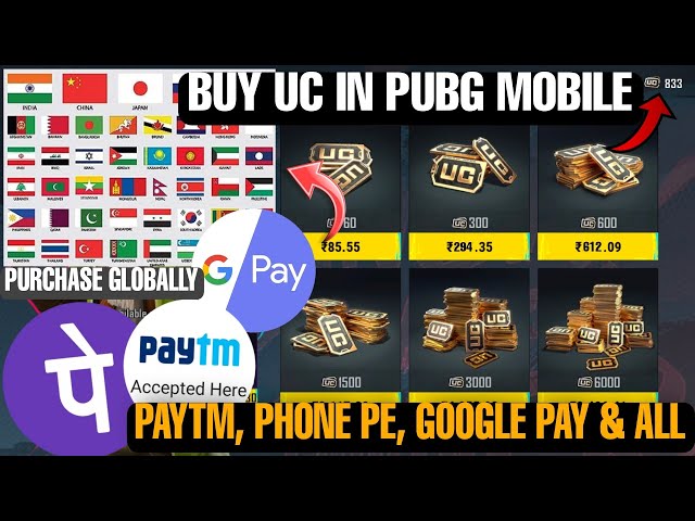 UC PURCHASE IN PUBG MOBILE WITH PAYTM, GPAY & PHONEPE || HOW TO PURCHASE UC IN PUBG MOBILE