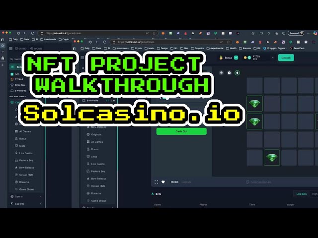 Solcasino.io Solana NFT Project Review - Walkthrough - Staking - Earnings