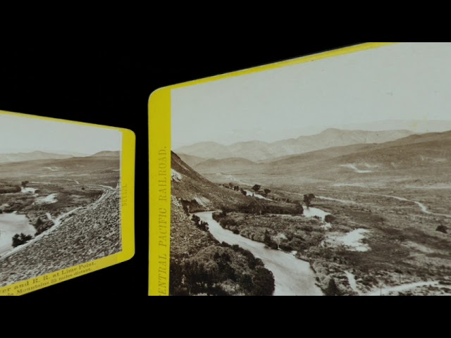 Truckee River and R.R. at Lime Point, late 1860s (VR 3D still-image)