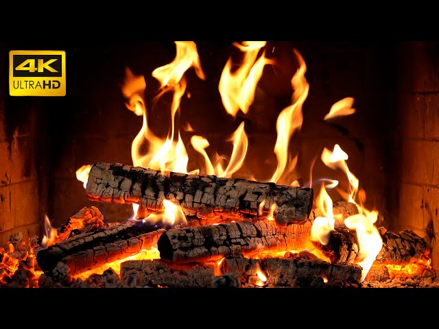 🔥 The Best Burning Fireplace Comfort with Gentle Fire Sounds and Crackling Logs for the Holidays 4K