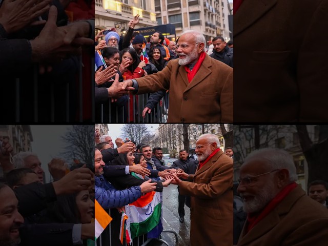 PM Modi gets a grand welcome by the Indian diaspora in Paris, France | #shorts