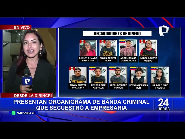 Dirincri presenta organigrama de banda criminal que secuestró a empresaria en SMP