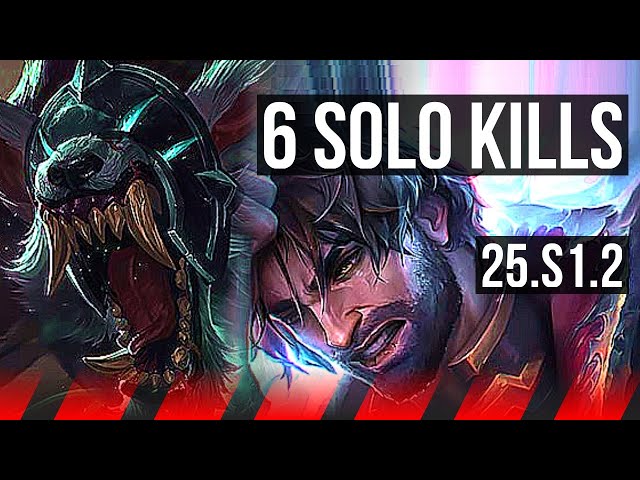 WARWICK vs JAYCE (TOP) | 6 solo kills, Legendary, Rank 14 Warwick | KR Grandmaster | 25.S1.2