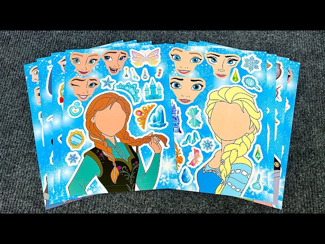 [🐾paper diy🐾] FROZEN III ❄️ DIY Make a Face Stickers Activity with Anna, Elsa, Olaf and Friends