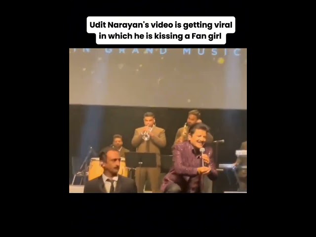 Indian playback singer #UditNarayan lip kisse female fans during live performance