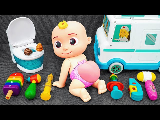 🔴 LIVE 🔴 Doctor Toys Rescue Cocomelon from Butt Acne ASMR | Satisfying Unboxing Ambulance Playset