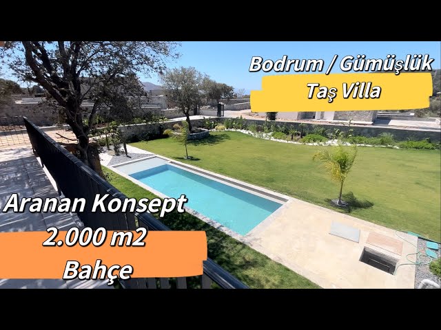 Gümüşlük Bodrum Satılık Taş Villa Aranan Konsept 2 Dönüm Bahçe 70 m2 Havuz 4+1 + Müştemilat #dereköy