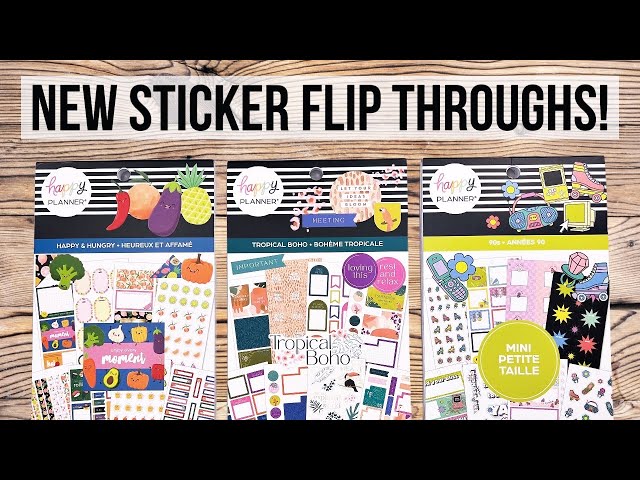 NEW Happy Planner Sticker Book Flip Throughs! Tropical Boho, Happy & Hungry, 90s | Fall Release 2022