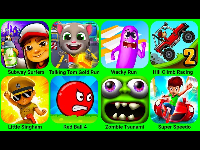 Subway Surfers, Super Speedo, Going Balls, Zombie Tsunami, Tom Hero Dash, Talking Tom Gold Run...