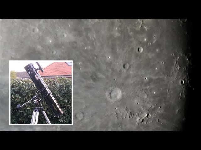 Mond Beobachtung mit Omegon Newton Teleskop – Mond fotografieren & beobachten durch Teleskop 🔭🌔