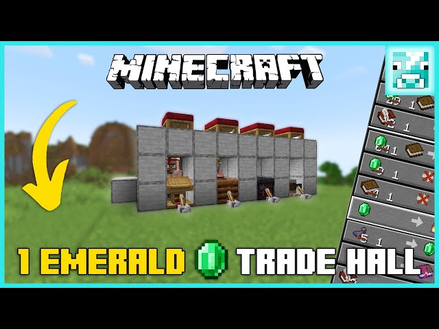 Minecraft: BEST VILLAGER TRADING HALL in 1.21 (1 EMERALD TRADES)