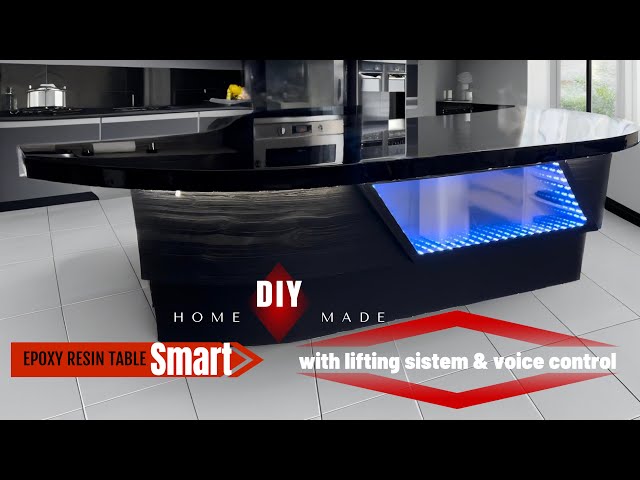 Amazing Epoxy Resin Table with Voice Control Lift and ... #art #diy #epoxy