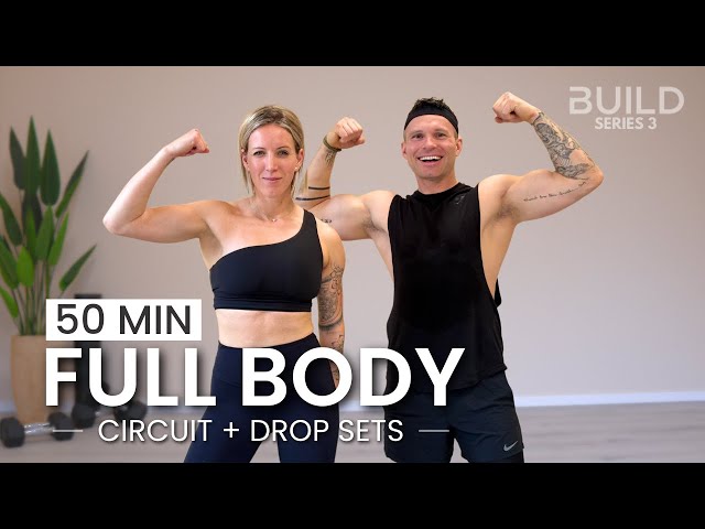 50 Min Full Body Dumbbell Workout - Circuits & Drops Sets: Day 40 / Build Series 3