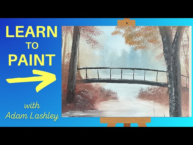 Footbridge To Autumn | Paint with Adam | Wet on Wet Oil Painting For Beginners