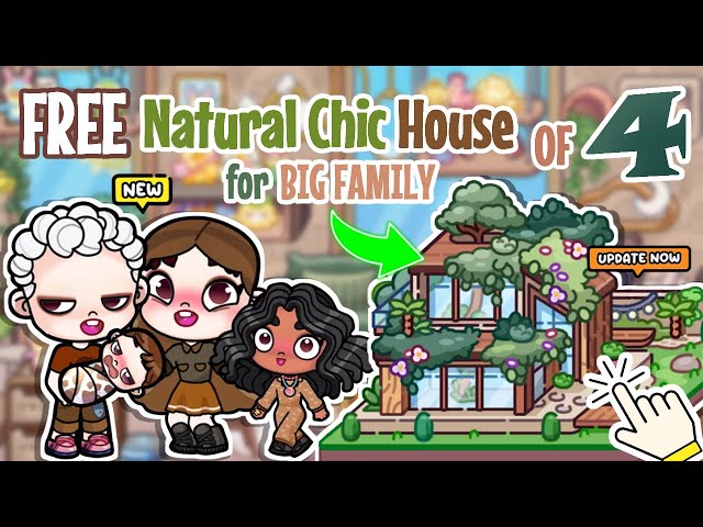 NEW FREE** NATURAL CHIC HOUSE MAKER Family Of 4 🤎🏡 | TOUR/BUILD | AVATAR WORLD House Ideas | PAZU