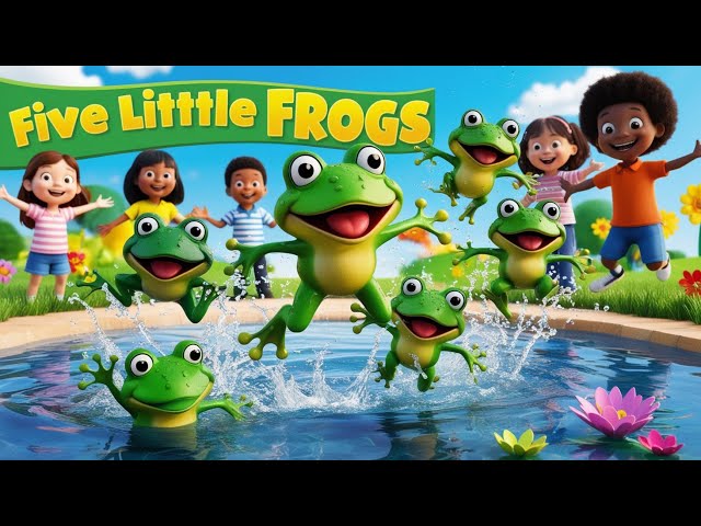 "🎶 Five Little Frogs - Incredibly Fun Nursery Rhyme for Kids! 🐸 Sing Along! 🎉"