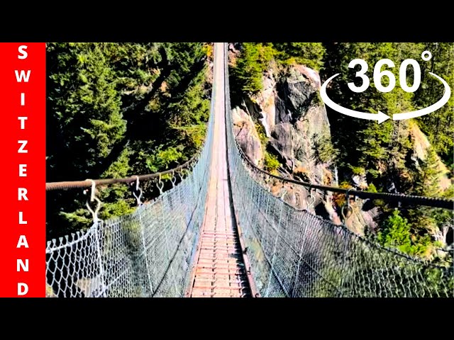 Amazing 360° Virtual Tour /SUSPENSION BRIDGE /Would you dare to go on this bridge? /SWITZERLAND