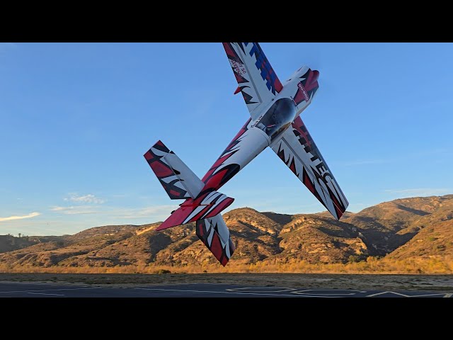 A little Extreme Flight 104" Edge action taken by ALVIN!!! (with one clip of drone footage by ALAN)