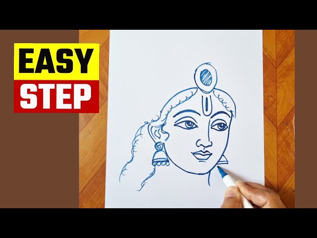 How to draw Lord Krishna drawing