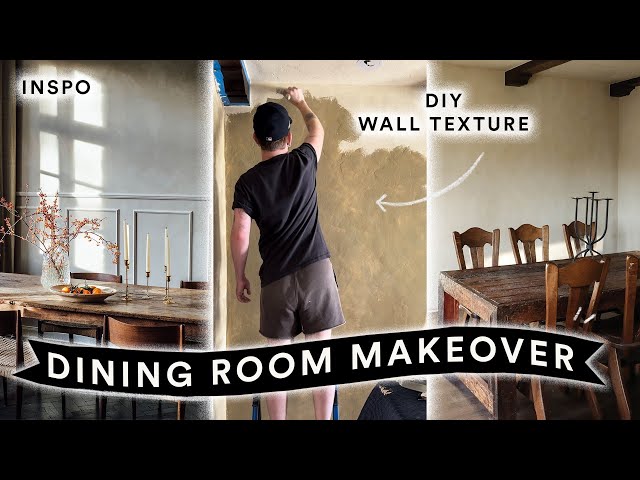 Extreme DINING ROOM MAKEOVER *Warm Textured Walls & Vintage Accents*