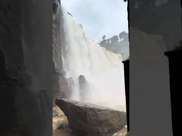 Light is produced in the light house at the falls of Konkan #turbine #lighthouse #waterfall