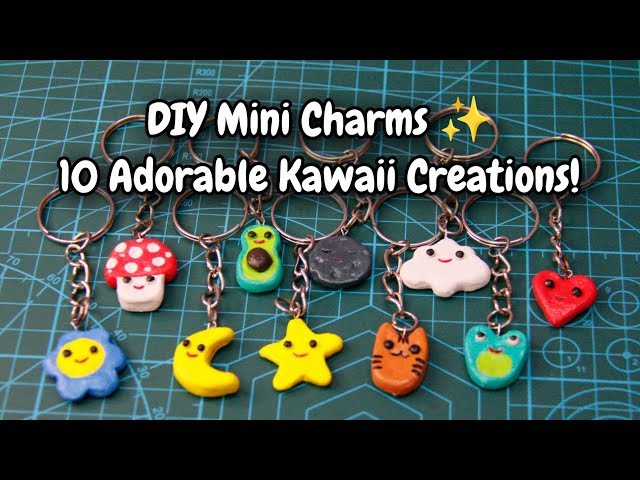 I Made 10 Tiny Kawaii Charms! 🎀✨ (Cute & Easy Clay DIY)