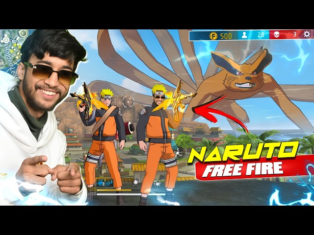 FIRST NARUTO😱 IN FREE FIRE | Solo Vs Squad - Free Fire Max