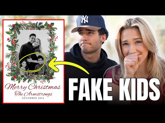 Pranking My Boyfriend with Our FAKE KIDS on a Christmas Card! 🎄😂