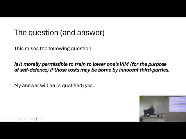 In Defence of Self-Defence by Professor David Stevens (Nottingham University)