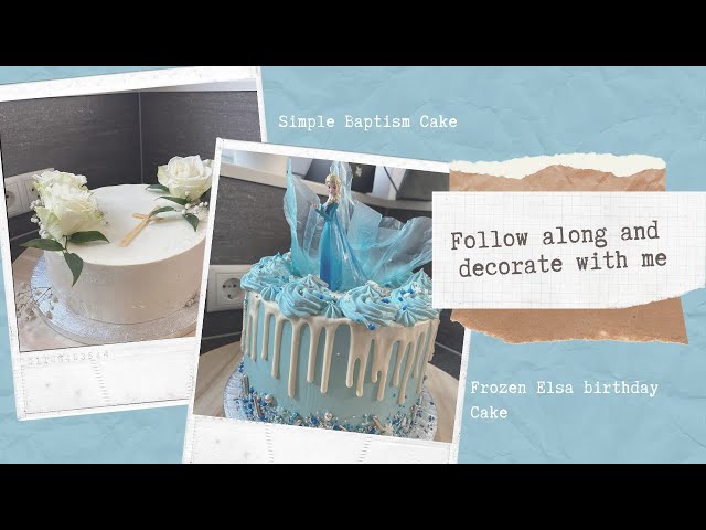 DECORATE WITH ME II Baptism & Elsa Frozen Birthday Cake II Cake Decoration in Random