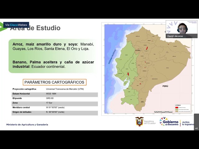 Webinar: Uso de imágenes satelitales para el monitoreo de superficie de cultivos en el Ecuador