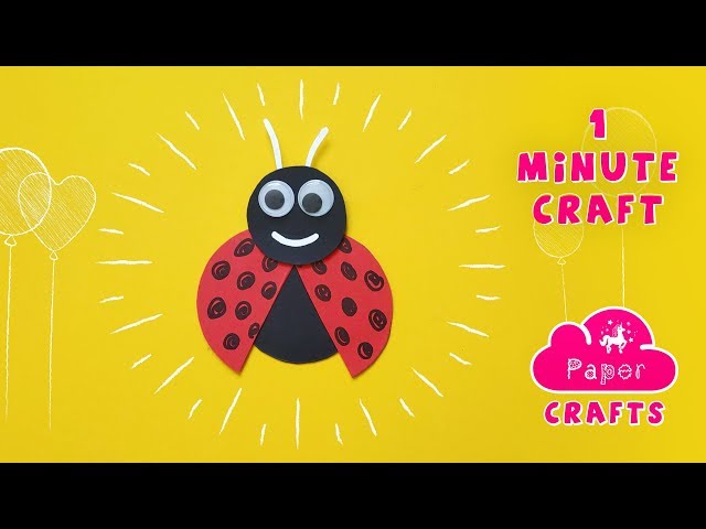 Paper Ladybird Bug Beetle Craft - 3D Origami Paper Crafts - Very Easy DIY Paper Crafts Idea