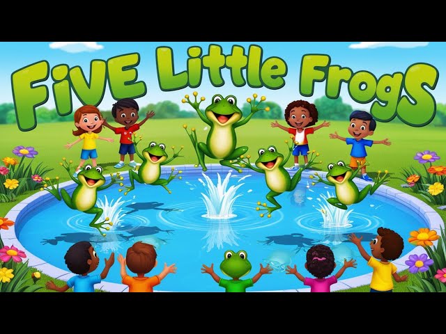 "🎶 Five Little Frogs Jumping in the Pool | Fun Nursery Rhyme for Kids! 🐸💦"