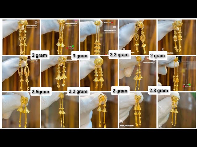 #2025 Daily wear earrings designs in gold // gold tops earrings designs with price #earrings #gold.