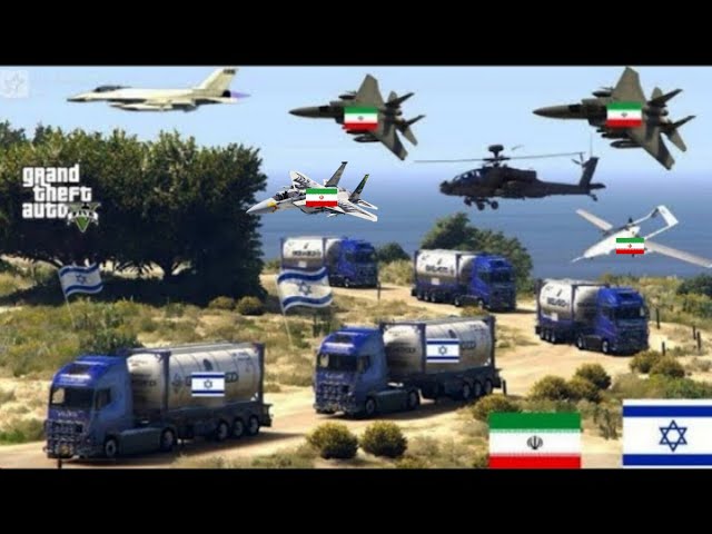 Irani Fighter Jets & Helicopters Attack on Israeli Military Weapons Supply Convoy -Gta 5