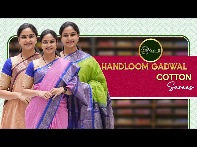 Handloom Gadwal Cotton Sarees Collection | Free Shipping | Video Call Facility | Sakhi