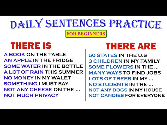 THERE IS & THERE ARE | Daily Sentences Practice