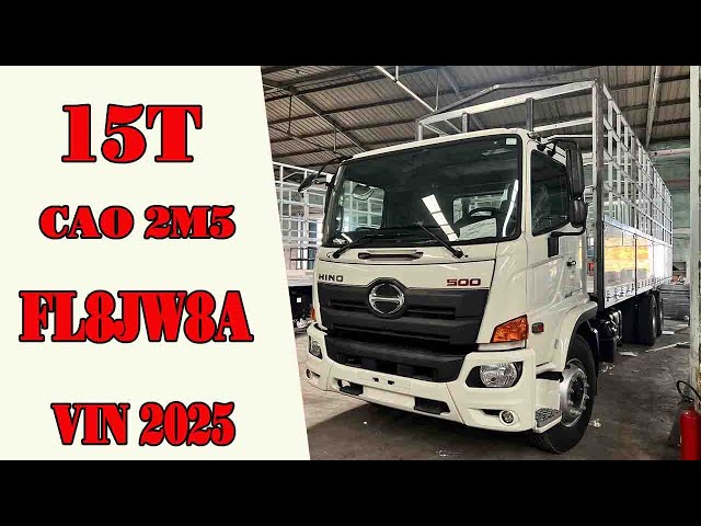 Xe Tải Hino 15 Tấn Đời 2025 | Hino FL8JW8A 15T Mui Bạt Nhôm Lâm Đồng | Hino 15T E5