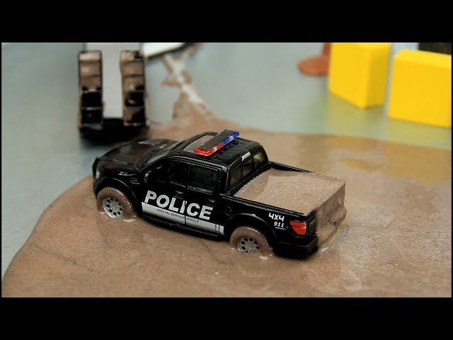 Police Cars in the mud 60 minutes video