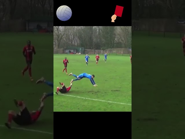 CRAZY RED CARD FOOTBALL FOUL #footballshorts #funnyfootball #shorts