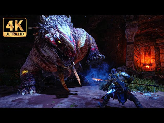 God of War Ragnarök Crag Jaw Drake/Dragon Hunt Boss Fight | Crag jaw Map location | PS5 4K