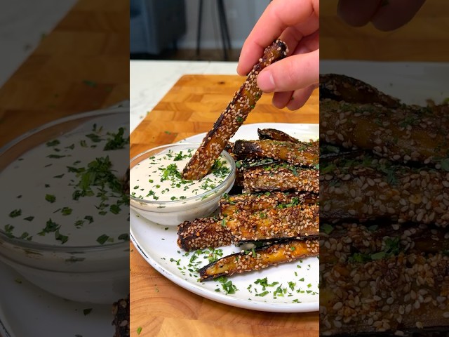 Crispy Baked Eggplant Fries - The BEST Healthy Snack!