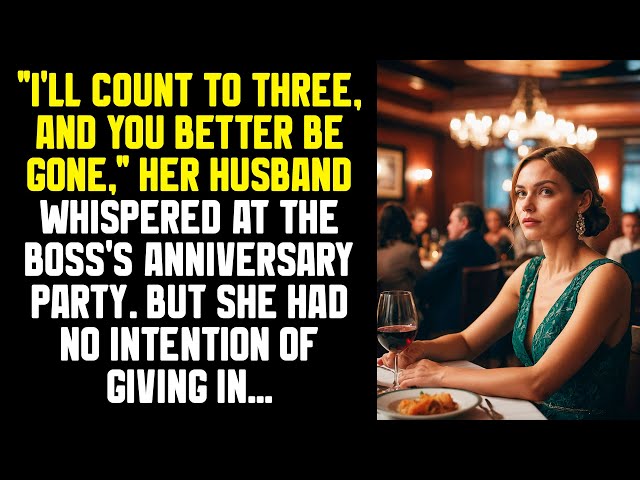 "I'll count to three, and you better be gone," her husband whispered at the boss's anniversary party