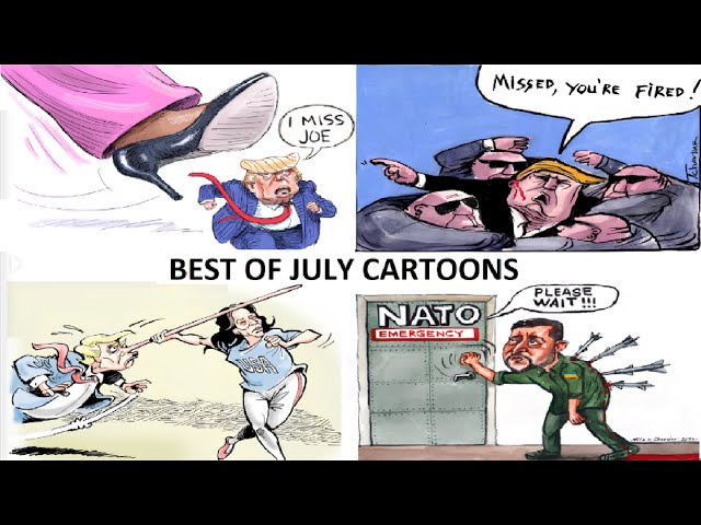 BEST OF JULY American Political Funny Caricature | Political Campaign Kamala Trump Biden Cartoon