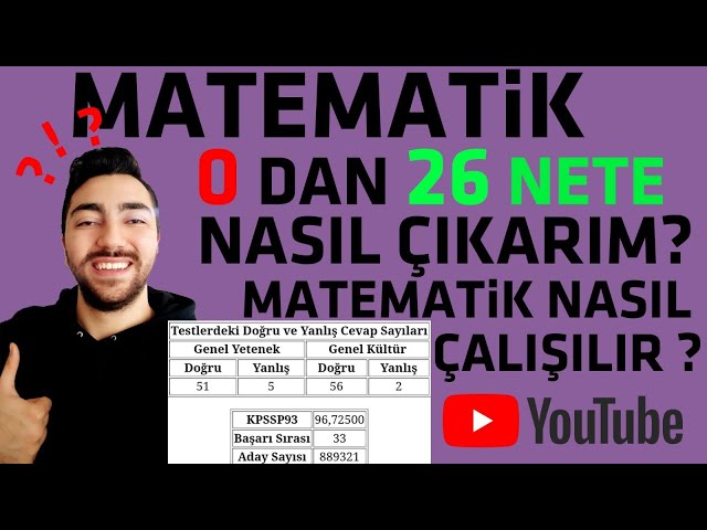 MATEMATİK 0 NETTEN NASIL 26 NETE ÇIKARDIM? NET SAYILARI NASIL ARTIRILIR? MATEMATİK TEMELİ OLMAYANLAR