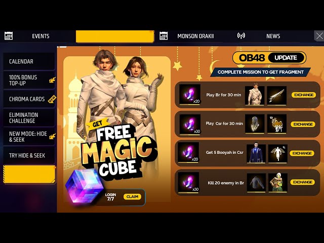 Ramdan 100% Free Magic Cube Exchange Event 💥| Ob 48 Update Changes Free Fire | Free Fire New Event