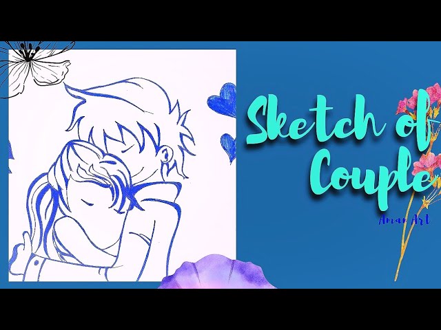 Valentine Day Couple Drawing | How To Draw Romantic Couple | Aman Arts