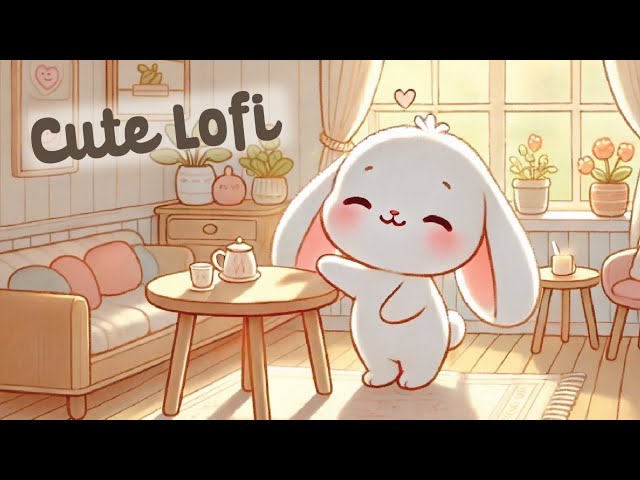 Cute Lofi Bunny Music ✨🐰 3 Hour Happy Lofi Song 💗 Focus Time 🎹 cute & relaxing music 🎵 Lofi Hip Hop