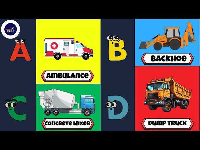 ABC Vehicles Phonics Song | Learn Vehicles A to Z 🚗✈️ | #abcd #kids