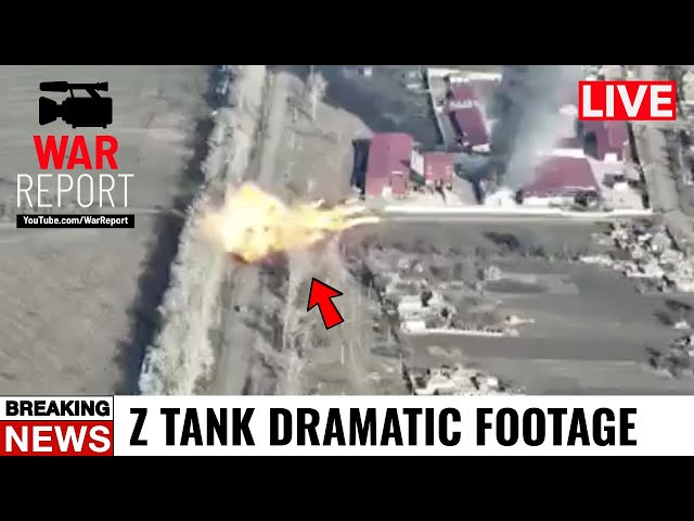 Ukraine War - Dramatic Footage of a Russian Tank DESTROYED by Bayraktar DRONE or Stinger